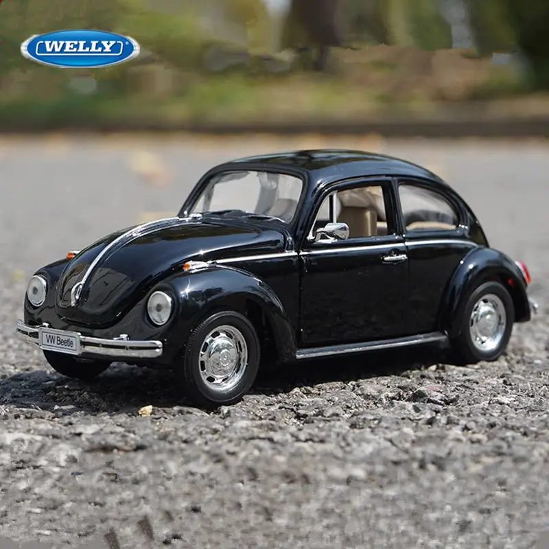 WELLY 1:24 Volkswagen Beetle Alloy Car High Simulation Model Diecast Metal Toy Vehicles Car Model Collection Childrens Toys Gift