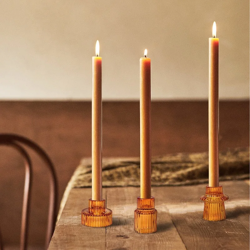 3 pezzi/set candeliere in vetro portacandele da tavolo da pranzo romantico, decorazione per la casa colorata di San Valentino, decorazione per