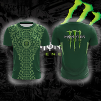 Monster Energy Exquisite Pattern Tengman Fashion Trend Cool Temperament Breathable Quick Drying Men's Round Neck T-shirt