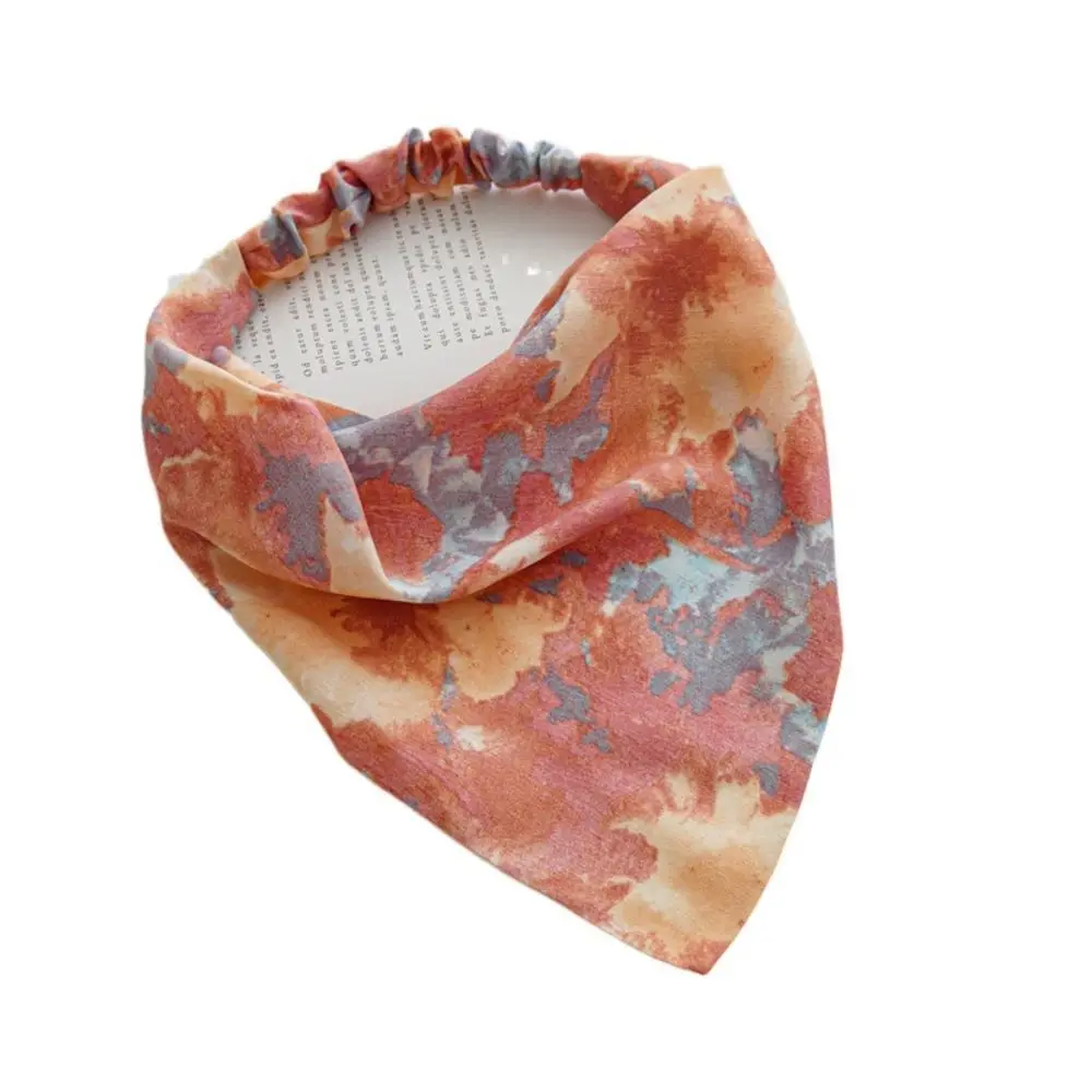 Spring Printing Triangle Hair Scarf Hair Accessories Headband Bandana Hairband Gradient Turban Headwrap Outdoor