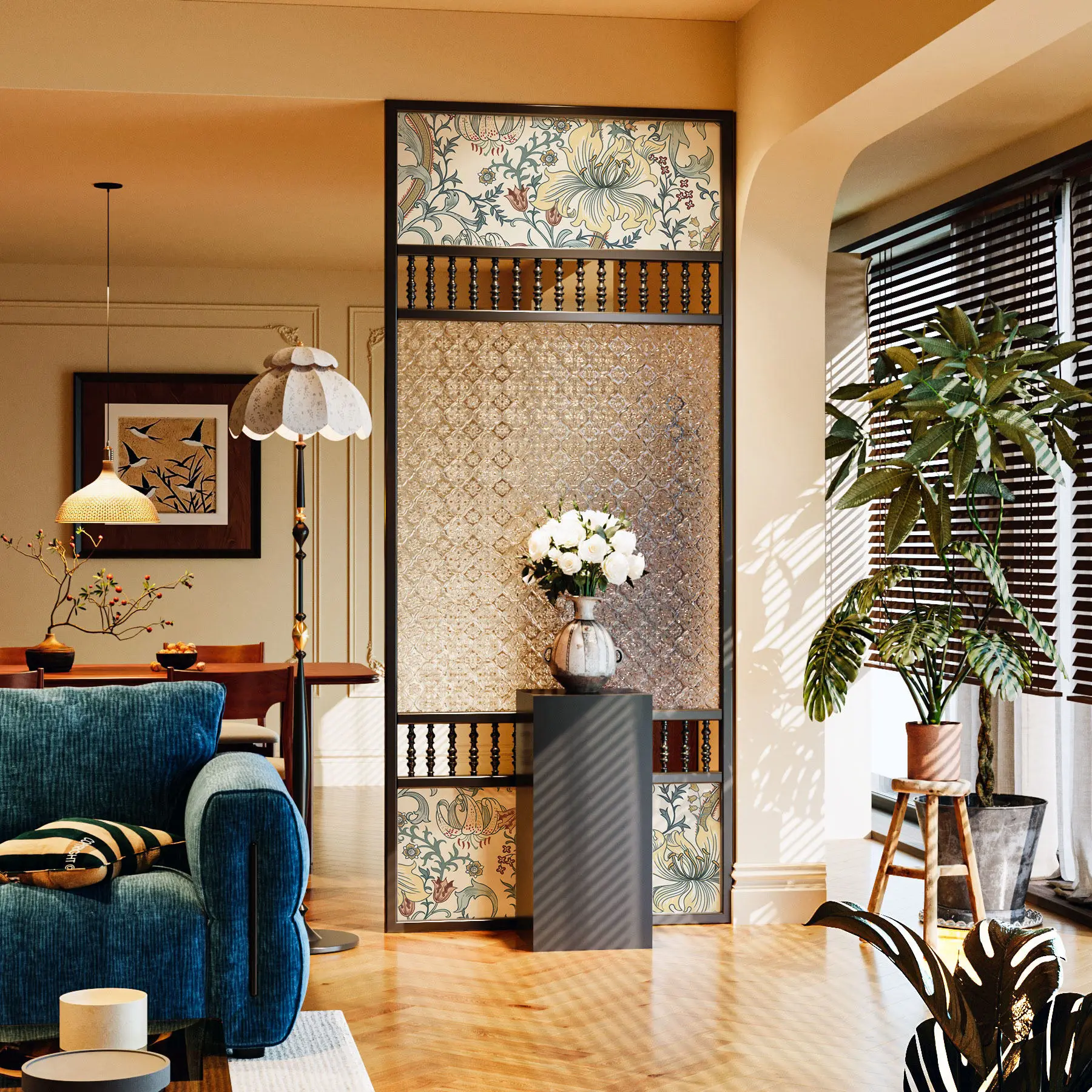 Screen entrance entrance living room solid wood seat screen blocking sofa facing balcony partition wall