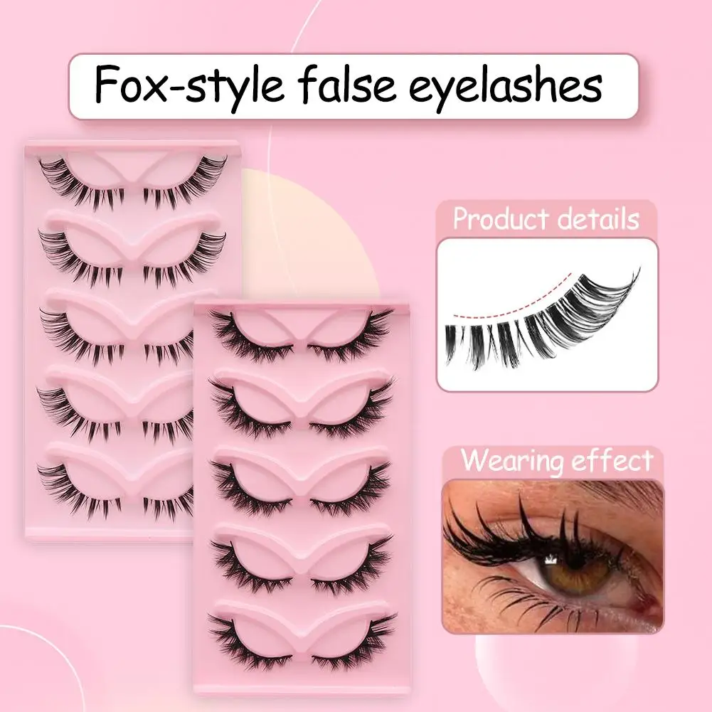 

Cat Eye Clusters Lashes Manga Fox Natural False Eyelashes C Curl DIY Lash Extensions Wispy Individual Lashes Women Beauty