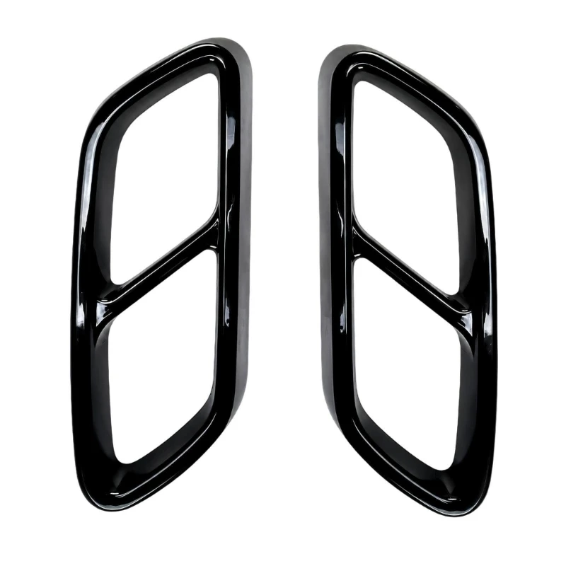 Rear Bumper Exhaust Outlet Trim Frames for W206 C200 C260 C220d C300d, 2021-2026, Mirrored Left and Right Pair X37F