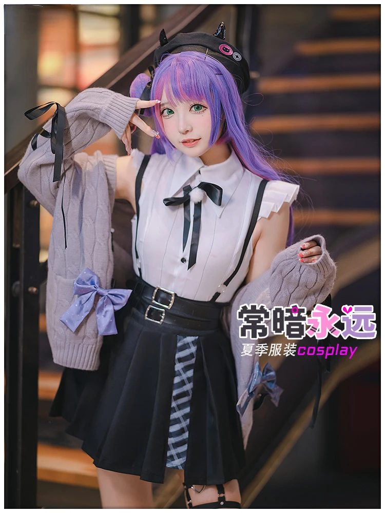 VTuber Tokoyami Towa Cosplay Costume Anime Dresses Christmas Halloween Freeshipping Lovely Women Outfit Suit wig