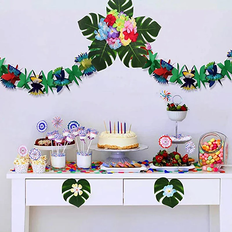 3M bunte Kränze und Bänder zum Dekorieren von Hawaii-Sommer-Tropenpartys, Heimdekoration, tropische Inseln, Strandurlaubszubehör – Detail 4