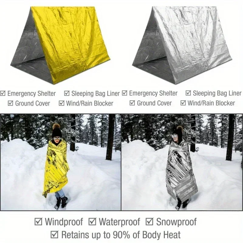 2026 emergency mylar insulation blanket  durable space blanket for outdoor survival, camping, hiking first aid natural disasters