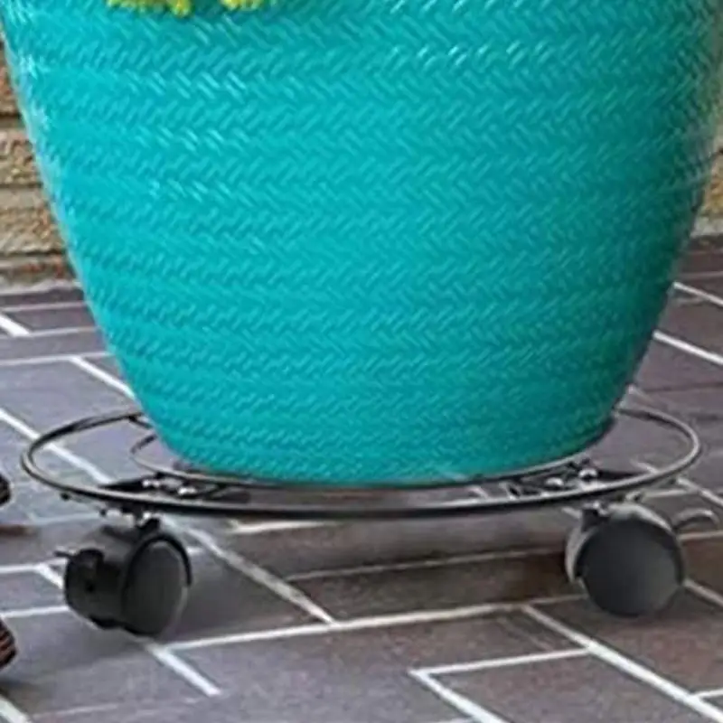 Plant Stand With Wheel Heavy Duty Round Draining Pot Holder Heavy Duty Flower Cart Trolley Smooth Sliding Pot Mover For Garden