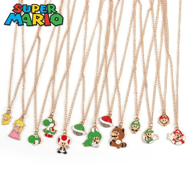 Super Mario Bros Pendant Necklace Anime Alloy Necklaces Jewelry Cartoon Children Chain Pendant Cute Choker Collares Charm Gift AliExpress