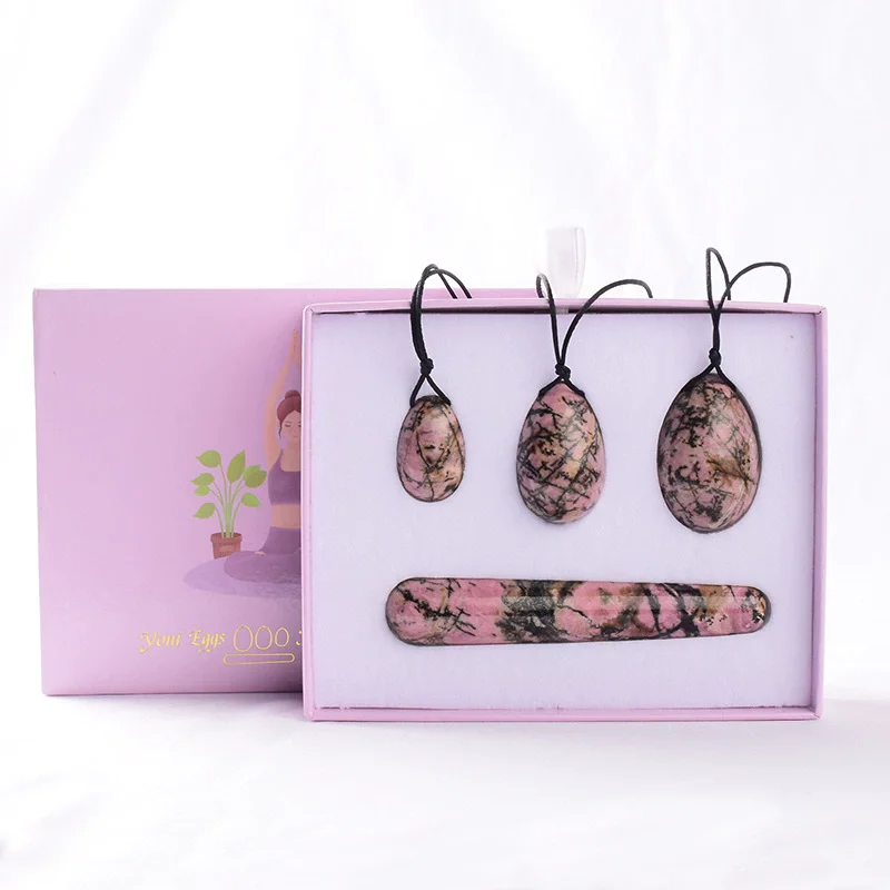 Natural Red-patterned Jade Egg Yoni Eggs Women Vaginal Muscles Tightening Kegel Massage Ball Yoni Wand Jade Massager