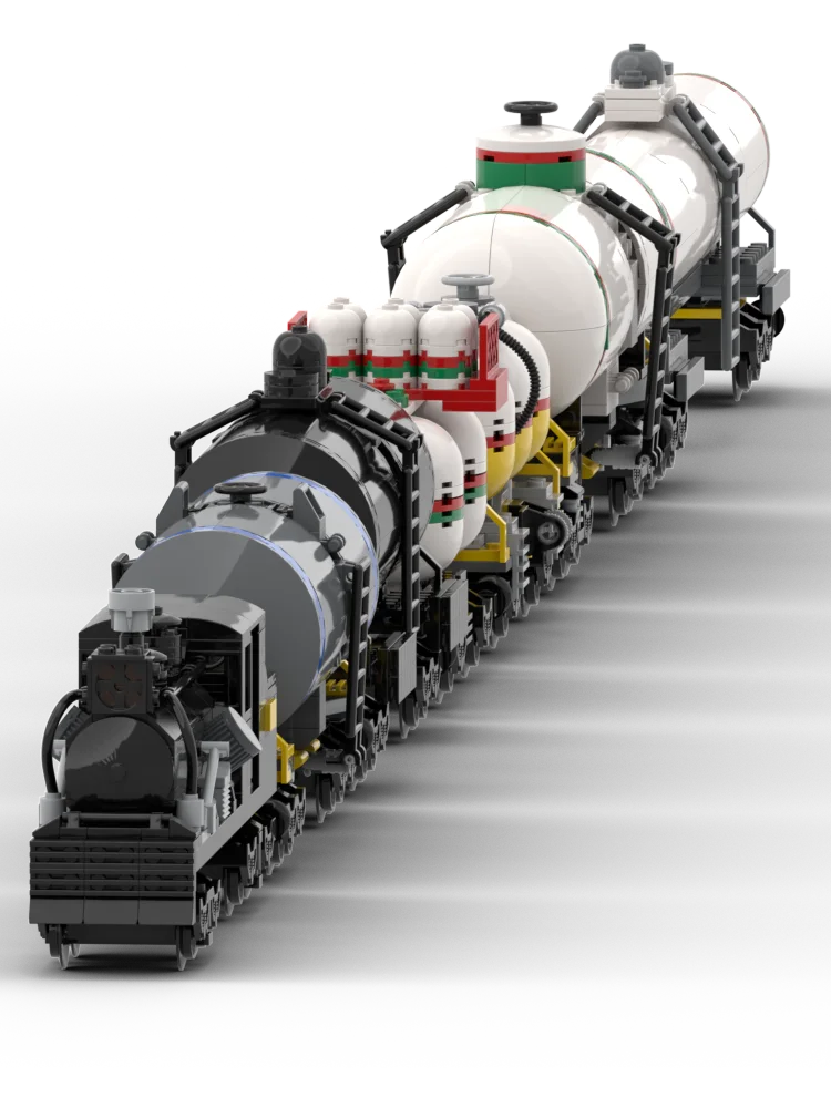 Geared Train Engine - Steam Locomotive Train Railway Express Modular Bricks Technical Model Building Blocks Kids Toys Gifts