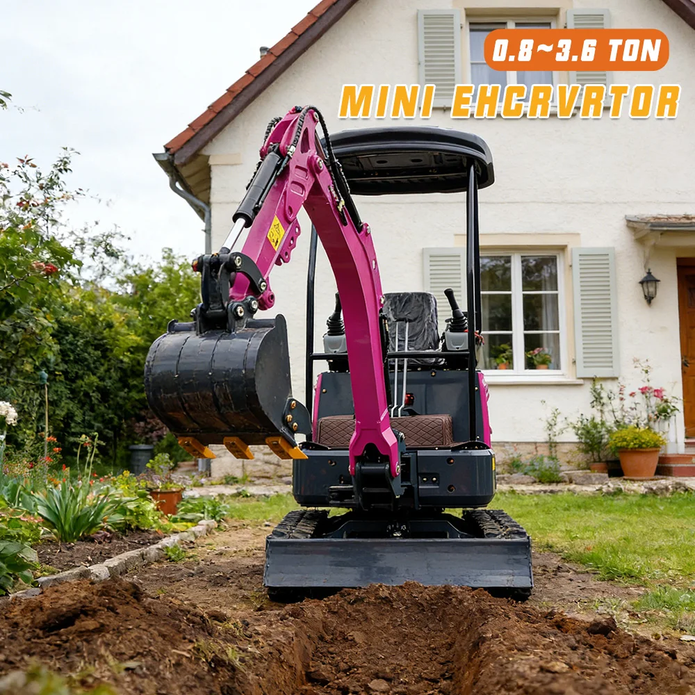 Mini Excavadora Resistente a la Intemperie de 2 Toneladas con Certificación CE, Motor Kubota, Miniexcavadora Pequeña para Uso en Múltiples Escenarios, Envío Gratuito