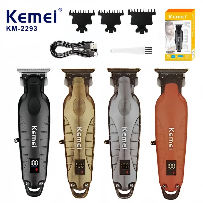 

Kemei KM-2293 Professional Barber Cordless Hair Clipper Salon-Grade Design,Hair Styling Trimmer Carving Clipper,USB Rechargeable