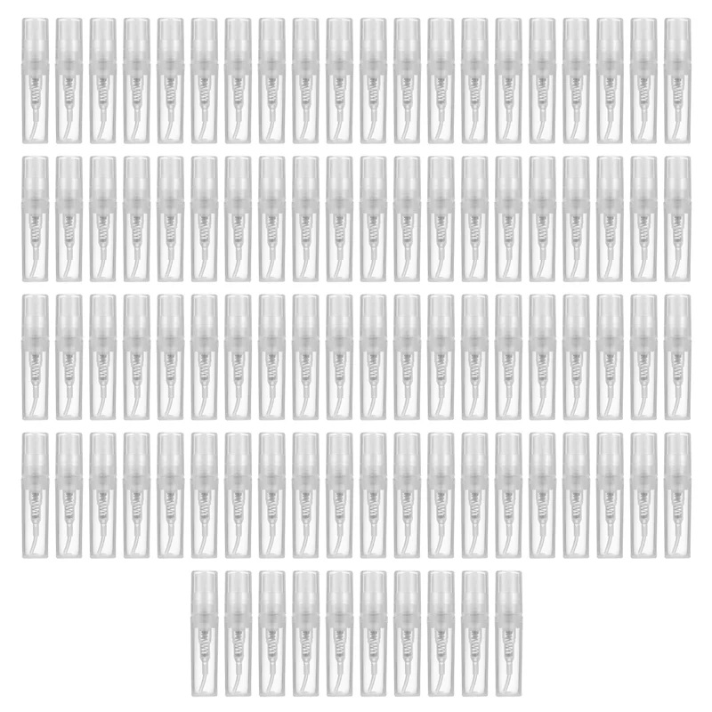 M04K Mini Transparent 2 ML Spray Plastic Bottle Spray Perfume Empty Sample Bottle Suitable For Travel Party 90Pcs