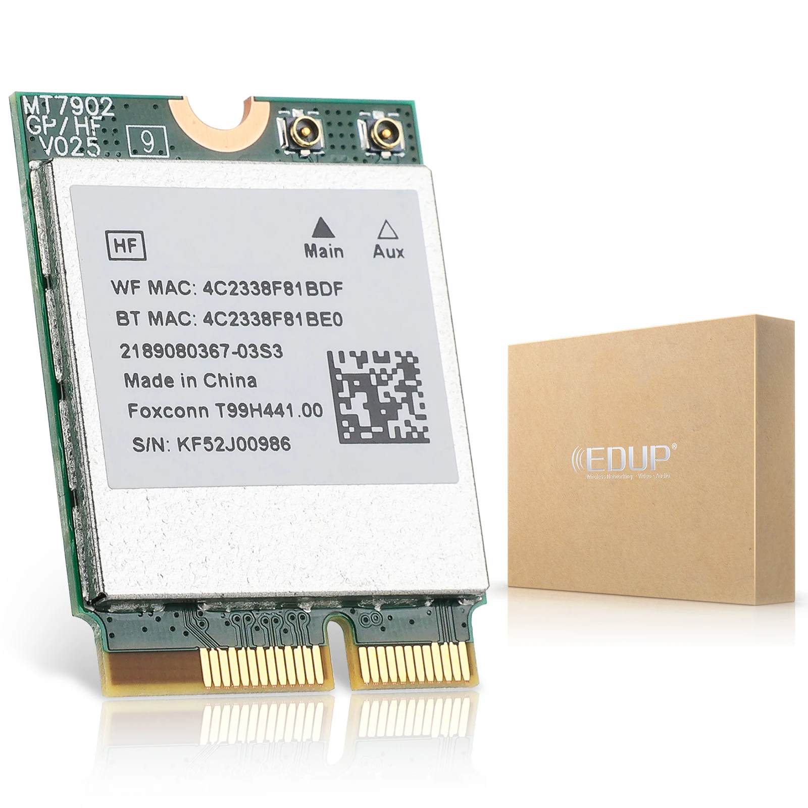 

Беспроводная карта EDUP MT7902 AX210 Tri Band Wi-Fi 6E с Bluetooth 5.3, M.2 Key E, высокоскоростной стабильный сетевой адаптер для ноутбуков и ПК