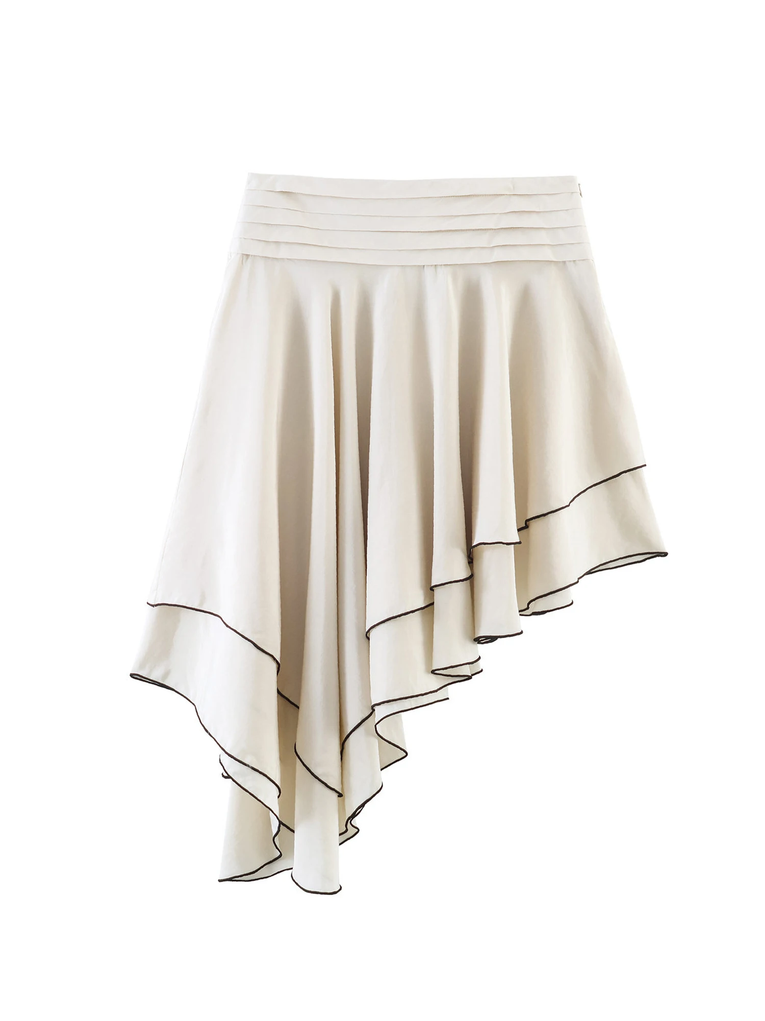 

Women Apricot Mini Skirt Vintage A-line Skirt Korean Style Harajuku Y2k Gyaru Asymmetrical Skirts 2000s Clothes Summer 2026 New