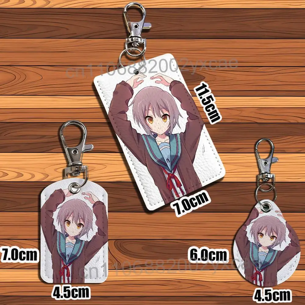 Campus Science Yuki Nagato Haruhi Suzumiya Cartoon Singer Anime Card Keychain Fashion Pendant Bag ID Door Card Holder Bus Adult view 6
