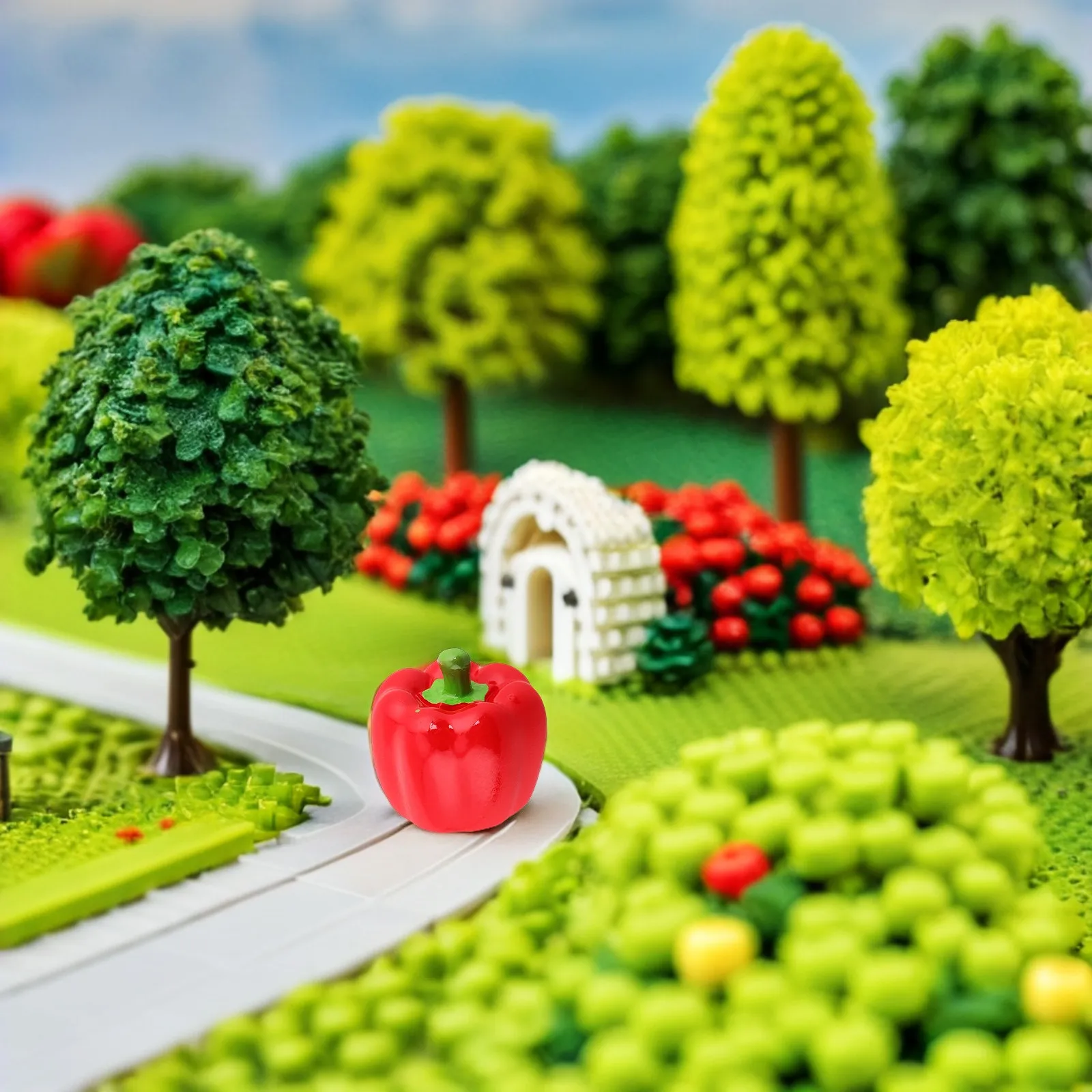 

Набор из 6 миниатюрных фигурок перца чили из смолы для декора сада, бонсай, полок, кухонных столешниц, праздничных вечеринок, украшения тортов и фотосессий