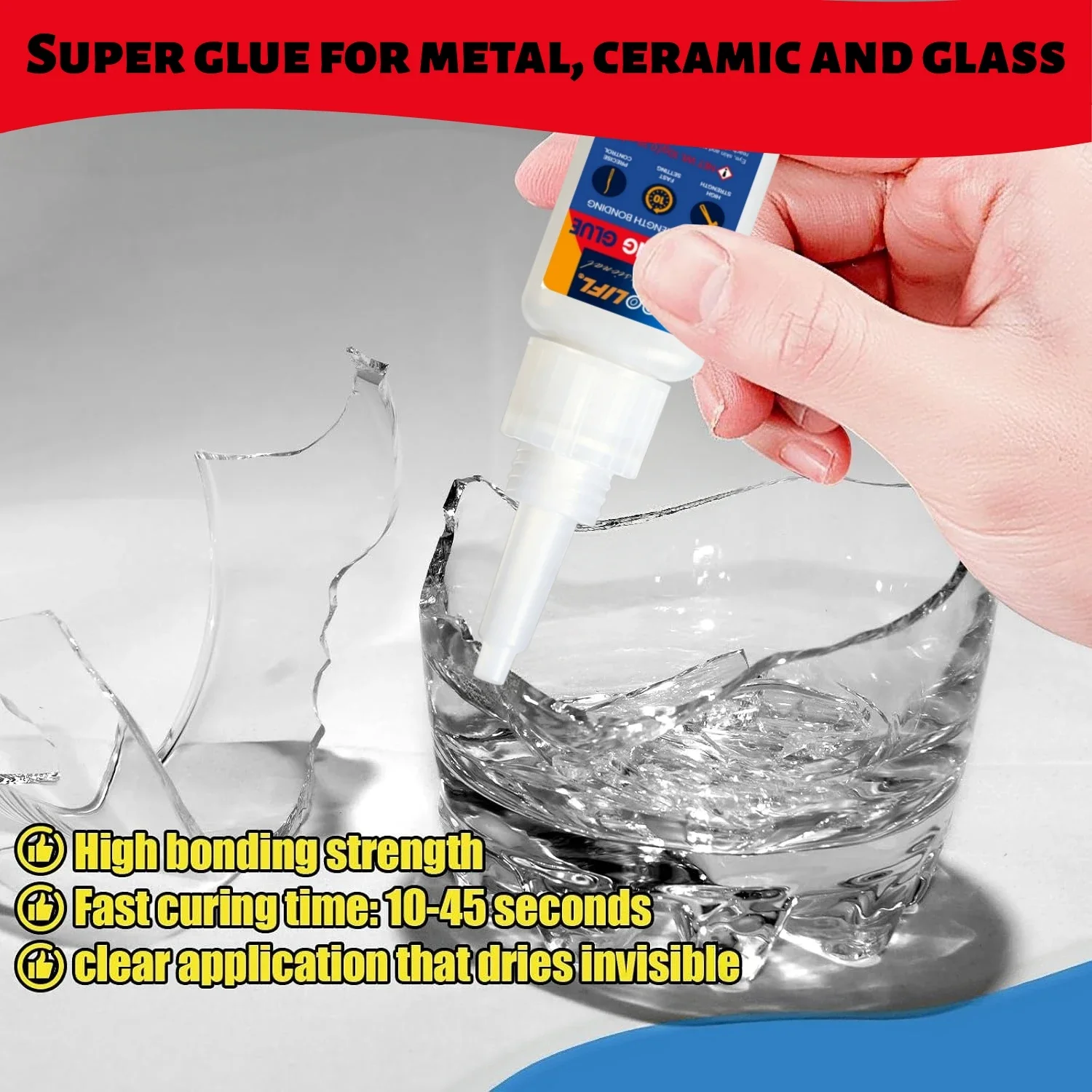 LOOLIFL 1-10pcs 10g High Strength Welding Glue Universal Instant Super Glue for Metal Plastic Ceramic Glass Wood Repair