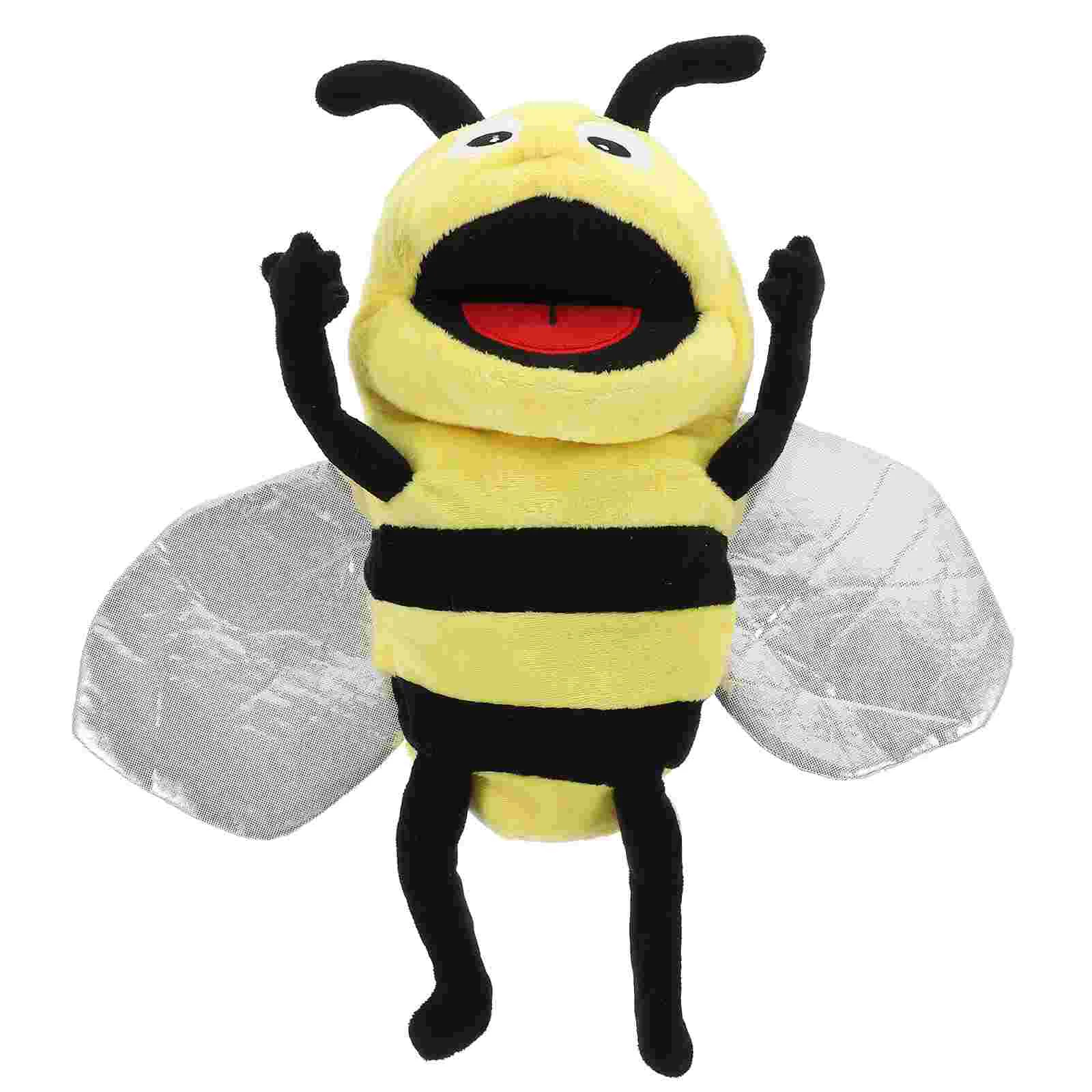 2PCS Bee Storytelling Toys Plush Insect Puppets Bee Hand Interactive Animal Hand Puppet Stuffed Puppet For Kids