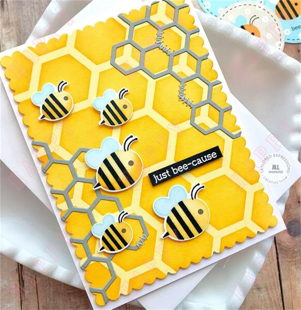 Bees Work Hard To Build A Hive Metal Cutting Dies And Stencils Stamps Scrapbook Diary Diy Greeting Card Handmade Moulds 2022 New