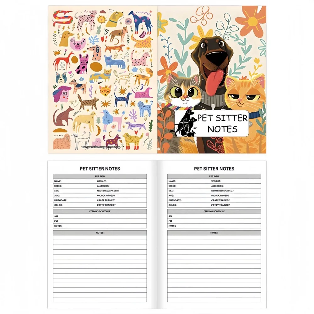 Pet Sitter Notes Information Logbook Growth Archive Management Handbook Pet Care Health and Daily Routine Tracking Book