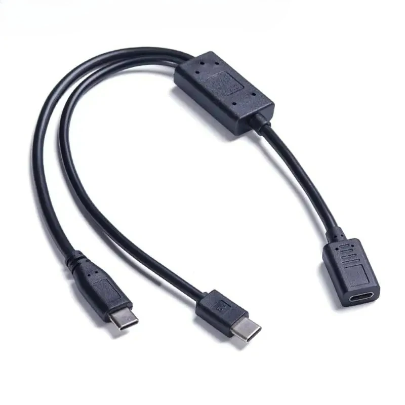 Small Type C Female To Double Type C Male Splitter Cable Fit Laptop Phone Tablet for Travel PD100W Fast Charging Data Sync