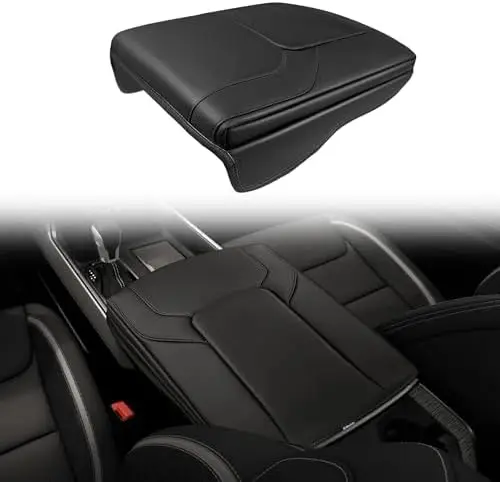 

Muslogy Armrest Cover for Ram 1500 2500 3500 2019-2026 | Thick Vegan Leather Console Pad (Bucket Seat)