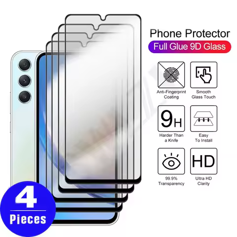 4Pcs Tempered glass For Samsung Galaxy A04 A04E A04S A14 A24 4G A34 A12 A13 A22 A23 A31 A32 A33 protective screen protector film