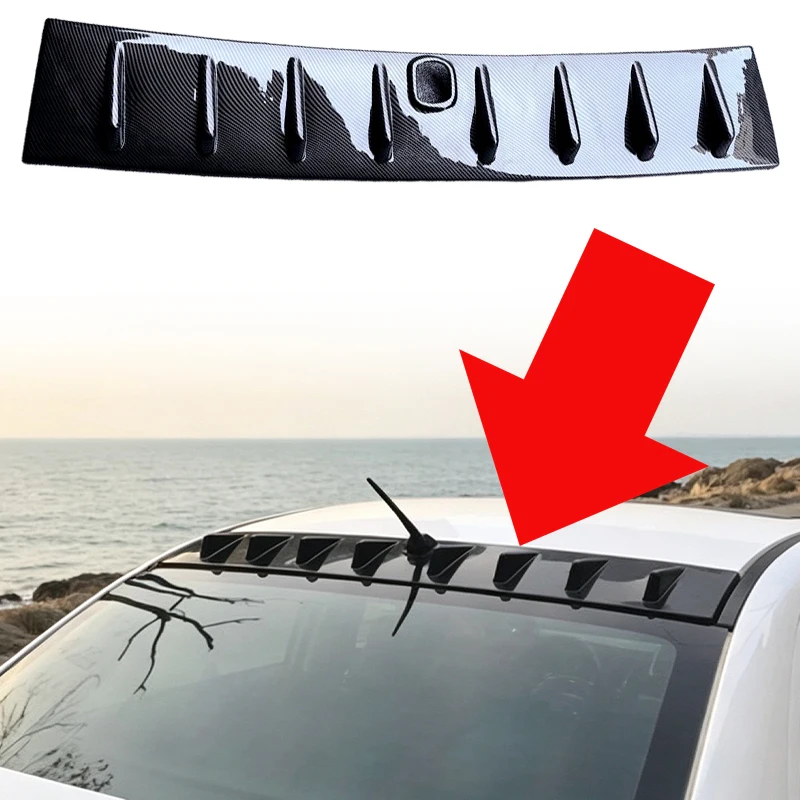 Rear Roof Spoiler Shark Fin Top Wing Fit For Mitsubishi Lancer EX 2009‑2016 Car Exterior Body Kit Modification Auto Rear Window