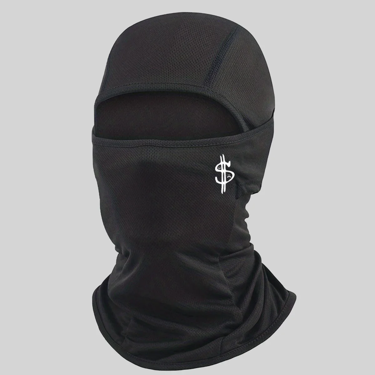 Black Breathable Balaclava Letter Print Motorcycle Face Mask