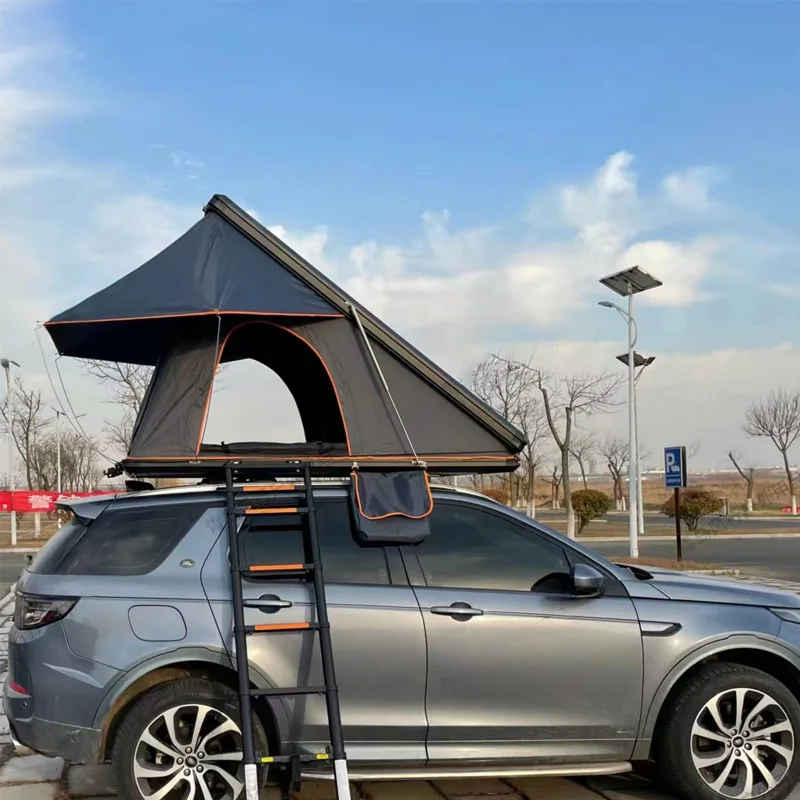 Quick Set Up Aluminum Hard Top 2 Persons Sleeping Rainproof Canvas Sun Blocking 4x4 Roof Top Tent Clamshell