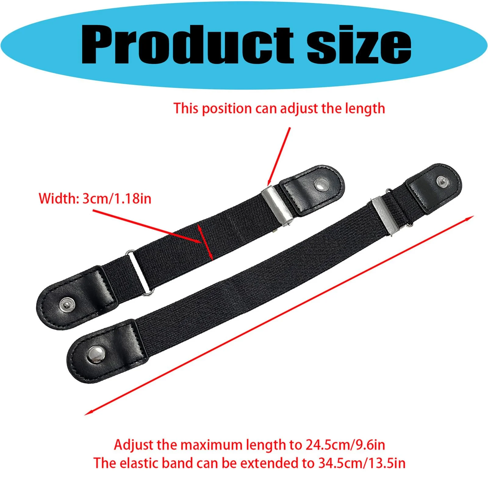 2PCS Set Stylish Minimalist Buckle-Free Belts Elastic Casual Belt Versatile for Everyday Use Adjustable Unisex Invisible Belts