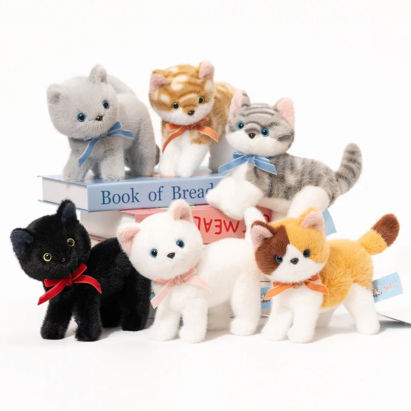 15-18CM Simulation Cats Plush Dolls Stuffed Animals Small Pendant Home Decoration Children Girl Friend Christmas Birthday Gifts