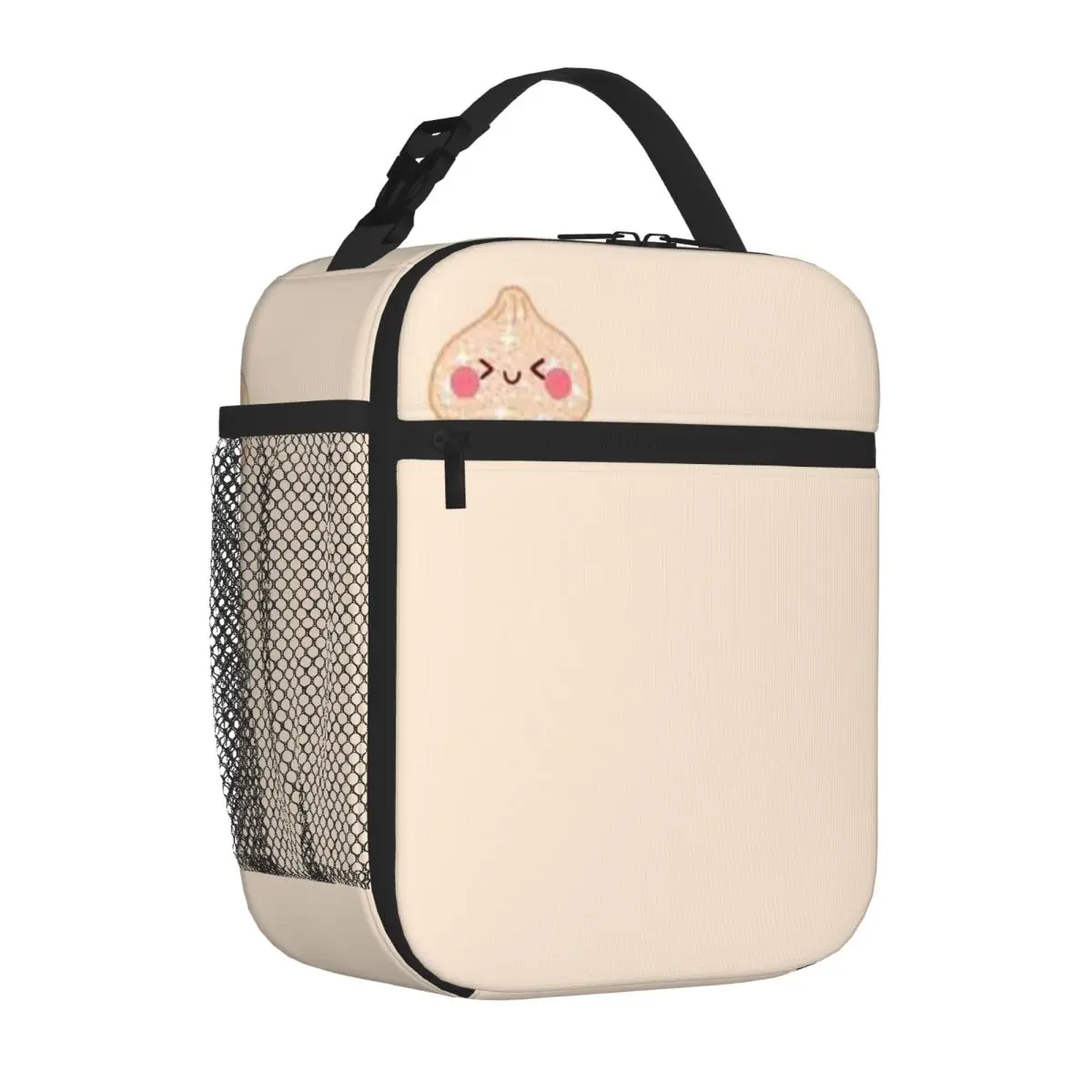 Bestselling Peach Orange Gold Glitter Squishy Dumpling esign Kawaii Waterproof Lunch Bag Preschool Lunch Thermal Tote