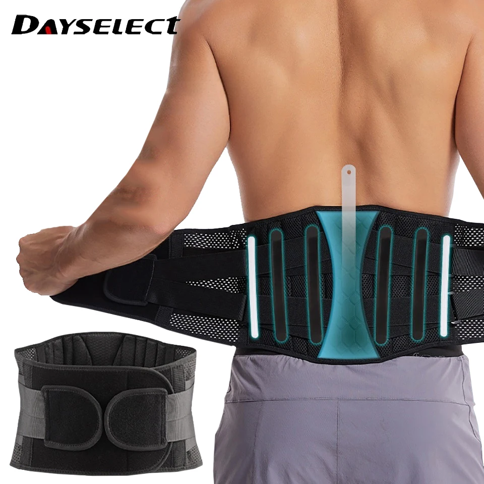 Lower Back Brace with 6 Stays Anti-skid Orthopedic Lumbar Support Breathable Waist Support Belt for Gym Pain Relief