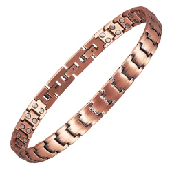 Men Pure Copper Anklet Magnetic Therapy Ankle Bracelet for Arthritis and Joint with Magnets, Healthy Jewelry Gift (Men Anklet)