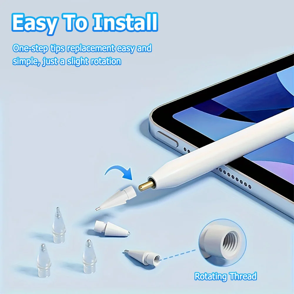 Replacement Pencil Tips for Apple Pencil 1/2nd Nibs Metal Precise Control Fine Point Tips for iPad Pencil 1/2 Stylus Fine Nib