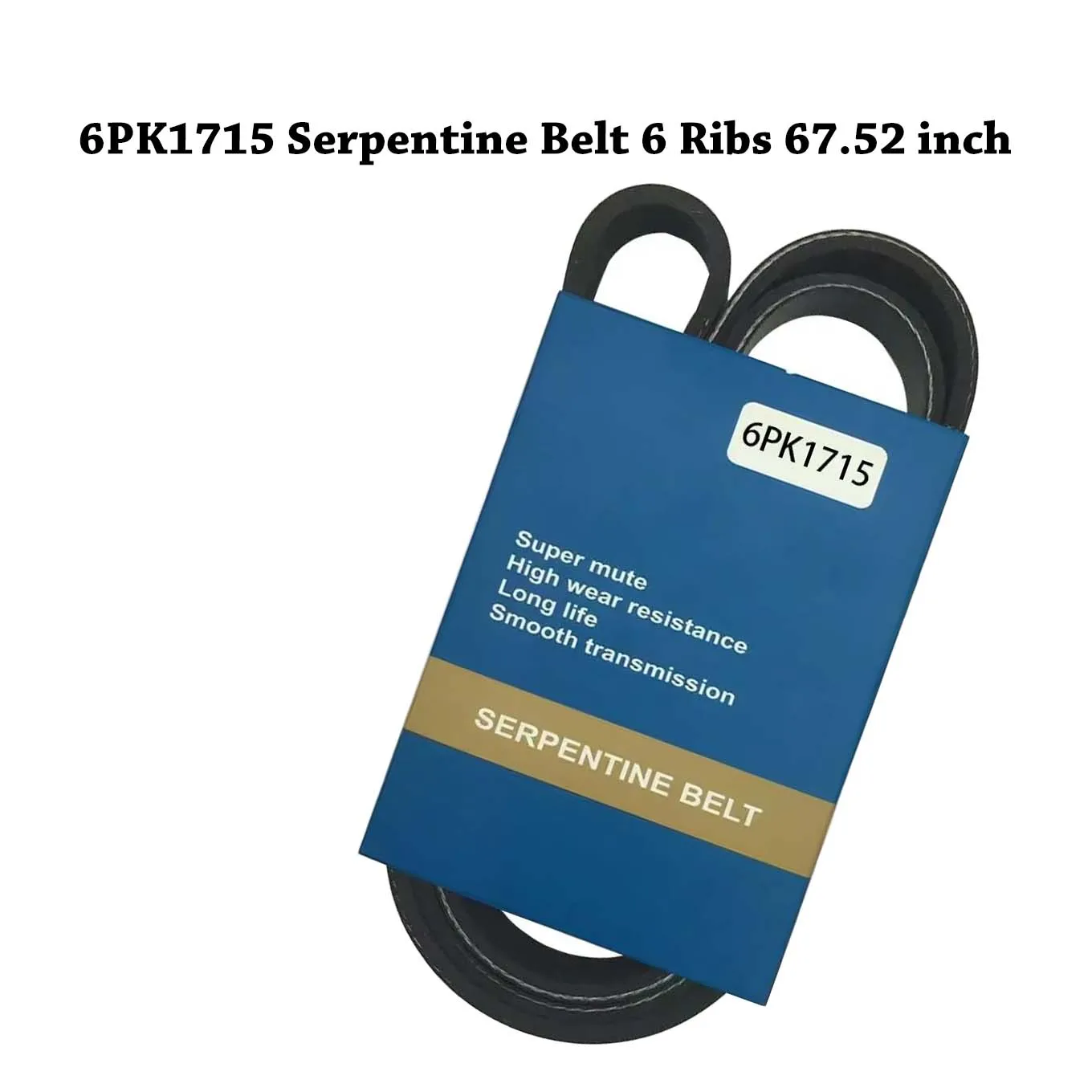 

6PK1715 Serpentine Belt 6Ribs 67.52inch for F-2501988-1990 1992-1993Duty1996 FSuper Duty1996 E-350 Econoline1988-1989 1992-1994