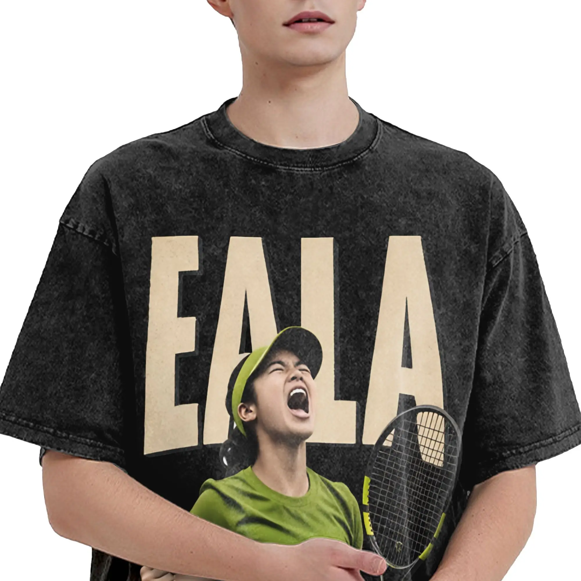 Alexandra Alex Eala tennis 2026 T Shirt Hip Hop Washed Cotton Street T-Shirt  Retro for Men Women Streetwear Summer Tops Tees