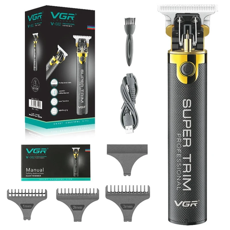 Original VGR Professional USB Electric Hair Trimmer Rechargeable Barber Cordless Hair Clippers For Men Haircut Machine