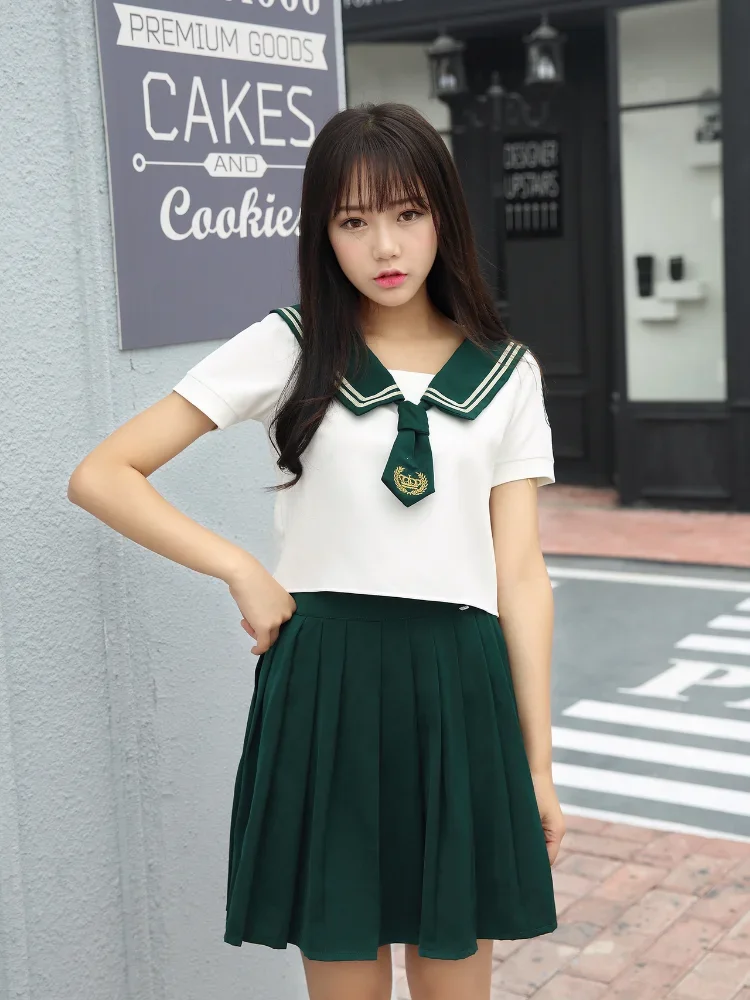 Conjunto de uniforme escolar, uniforme de estudante, gravata, fantasia de mesa para meninas, uniforme japonês de verão