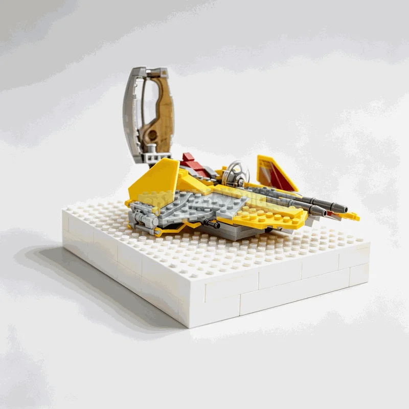 NEW 248Parts Yellow Space Interceptor Building Blocks Sci Fi Starship Model Creative DIY Assembly Toy Collection Festival Gifts - view 4