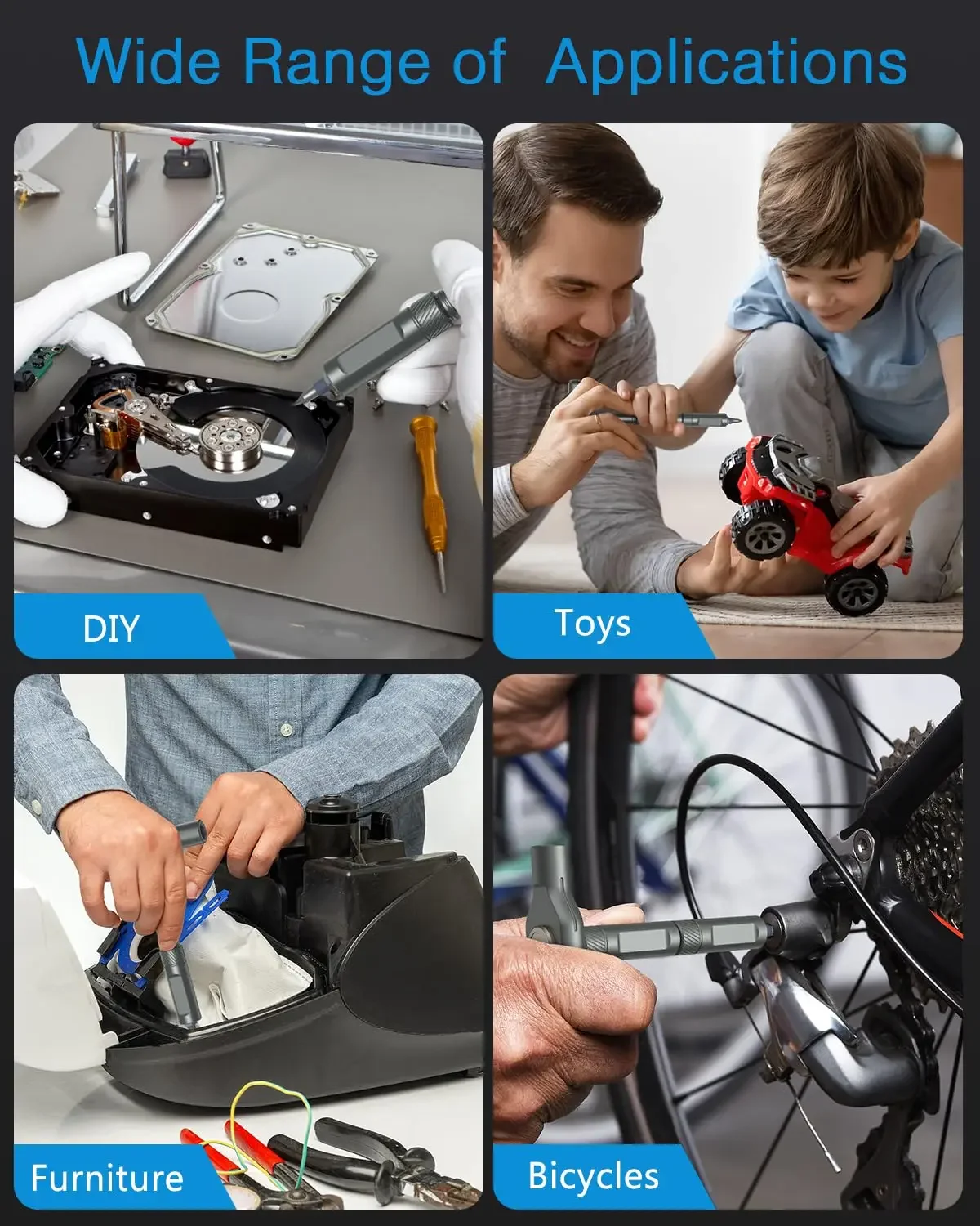 مجموعة مفك براغي بسقاطة مع 40 لقمة ثقب مغناطيسية، مقبض بسقاطة قابل للدوران، مجموعة مفك براغي متعددة الوظائف، أداة يدوية للعمل بنفسك #5