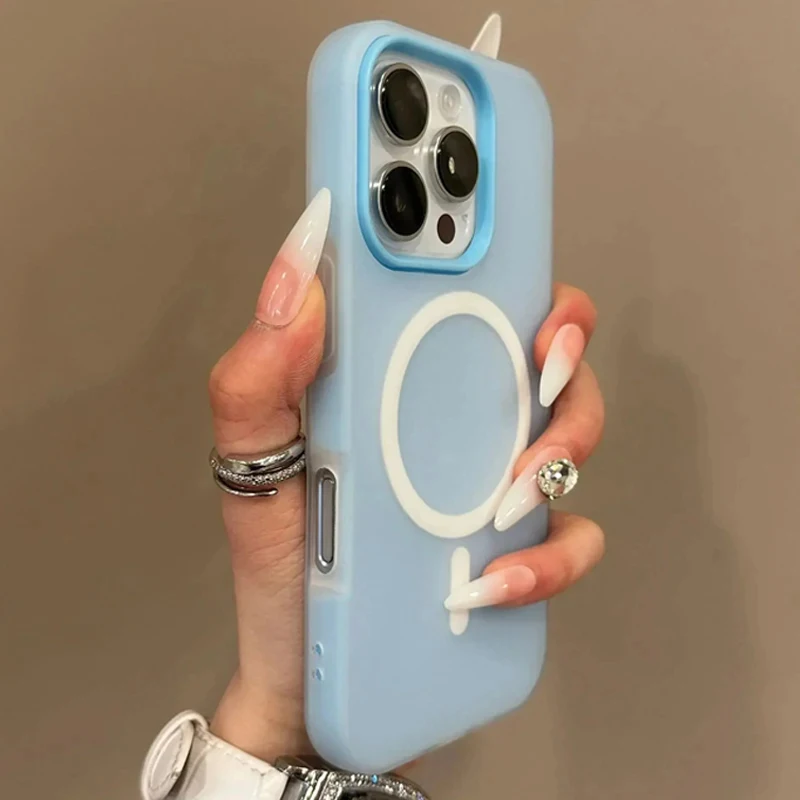 Luxury 2 IN 1 Candy Color Magnetic Phone Case For Samsung S26 S25 Ultra S24 FE S23 Plus Edge For Magsafe Wireless Charge Cover