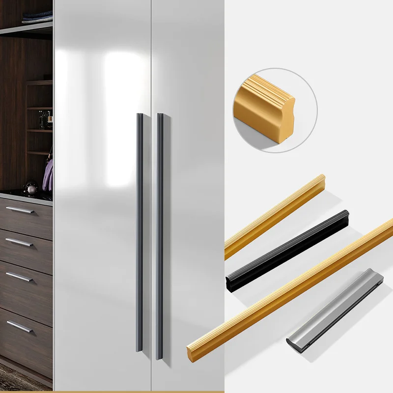 

Simple aluminum alloy black cabinet door handle wardrobe drawer cabinet handle furniture door handle furniture hardware