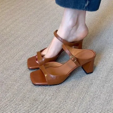 Классические женские босоножки Tacones 2026: Новая летняя коллекция, модные туфли с открытым носком, универсальная женская обувь на каблуке