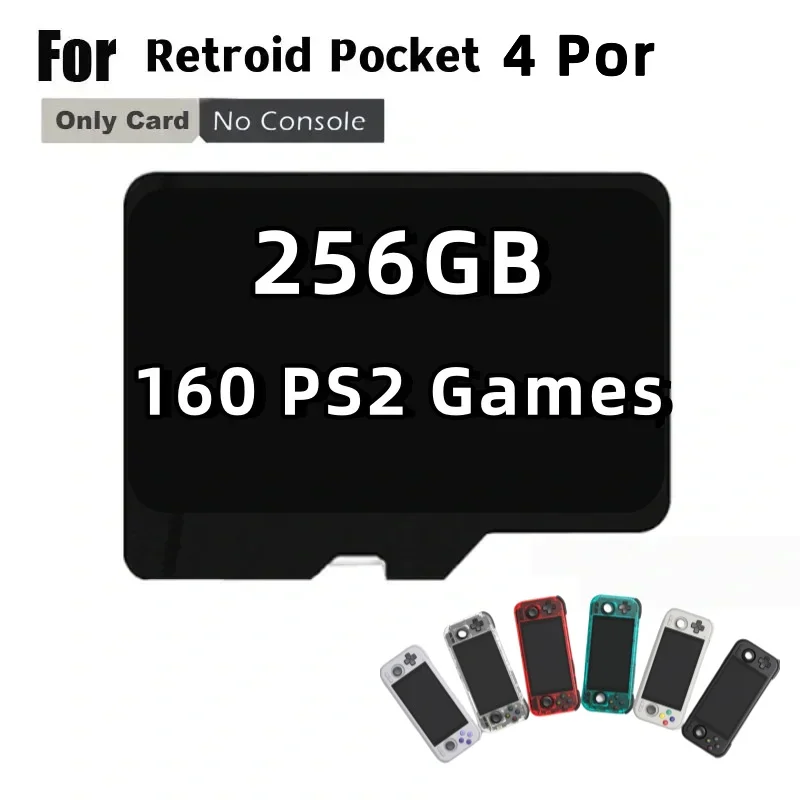 لـ Retroid Pocket 4 Pro TF بطاقة ريترو المحمولة بطاقة SD محملة مسبقًا 70000 ألعاب 450 PSP ألعاب 480 PS2 GANES 512GB سيارة الذاكرة