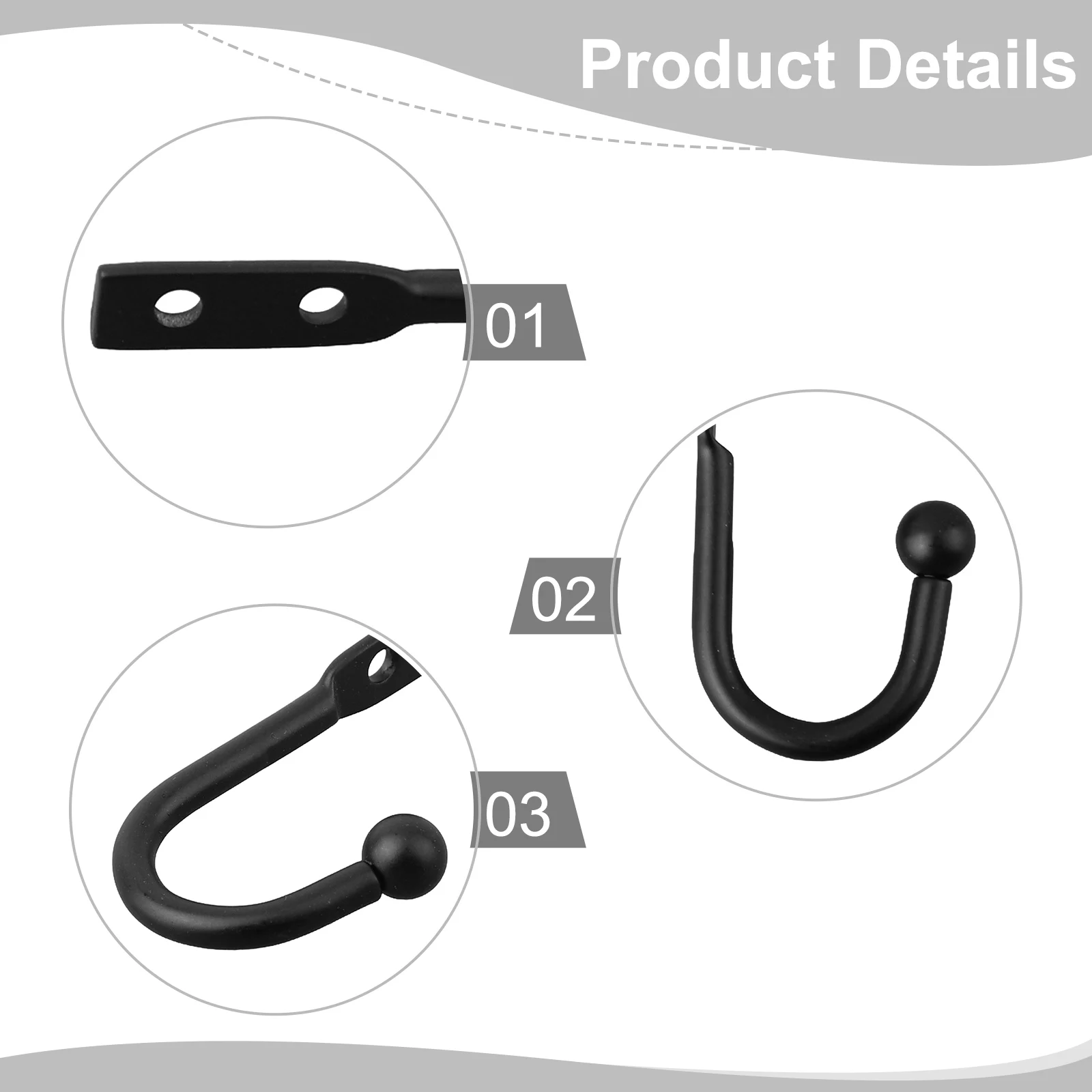 

20PCS Prong Hook Coat Hooks Hanger Wall Mounted Hook Wall Hooks 0.6x2.7x4.8cm Bathroom Storage Organization Accessories