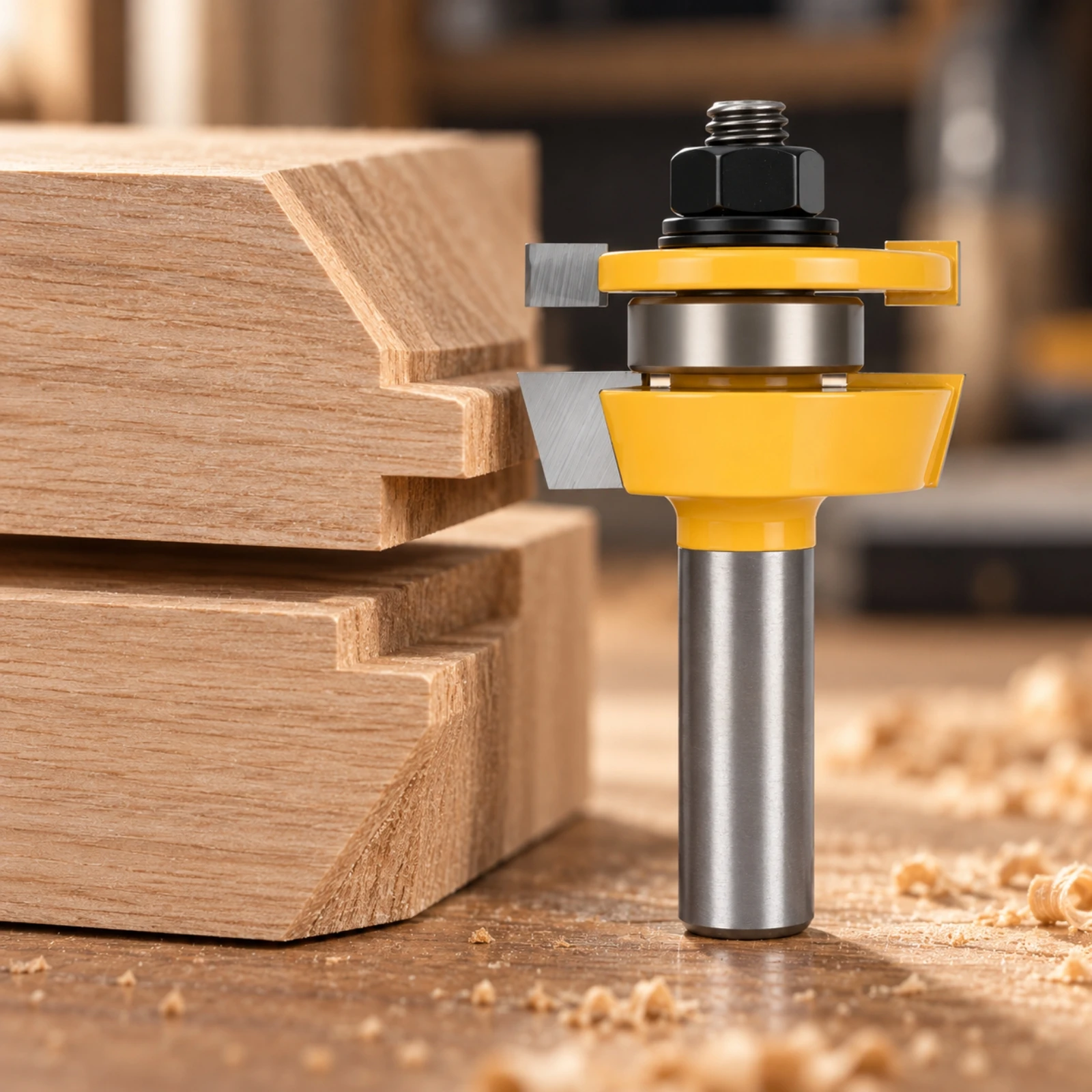 Interlocking Joint Router Bit Set Coated Shaker-Style Joint Router Bit Pair Woodworking Tools Professional Grade Long Lasting