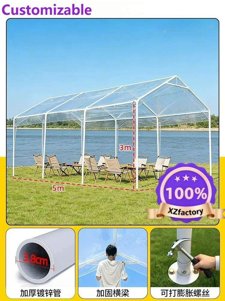 Factory Direct 2026 Fully transparent sun room tent outdoor market four-foot awning night market stall special rainproof plastic